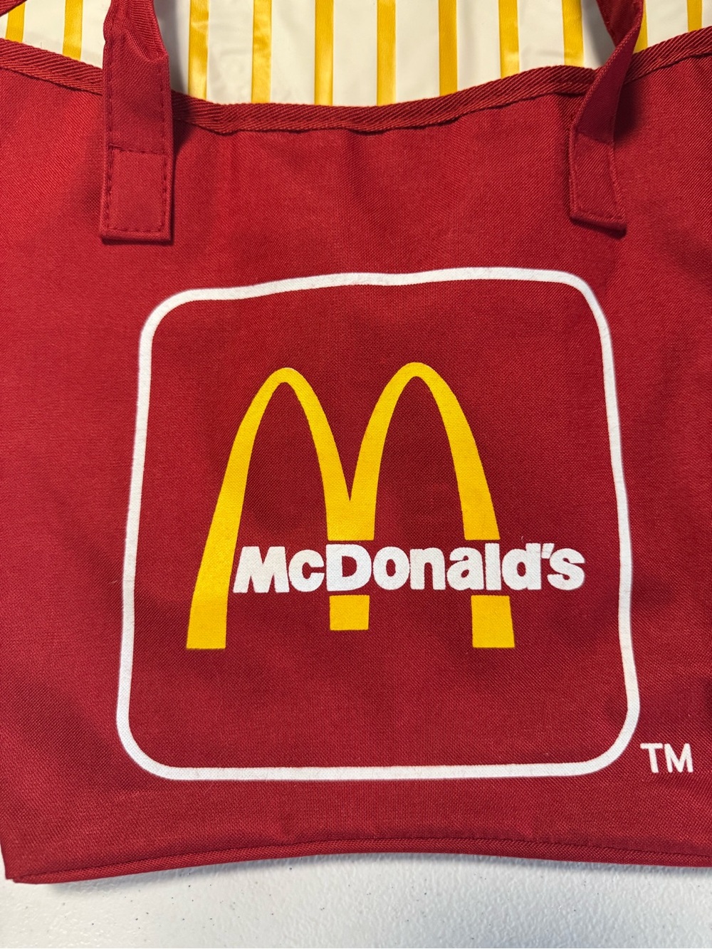 VINTAGE 80s MCDONALDS FRENCH FRY CANVAS TOTE LUNCH BAG MCD'S EXCLUSIVE RARE NEW - Picture 2 of 6